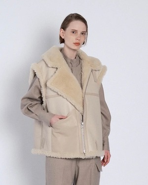 【TANAKA】SHEARLING VEST - NATURAL