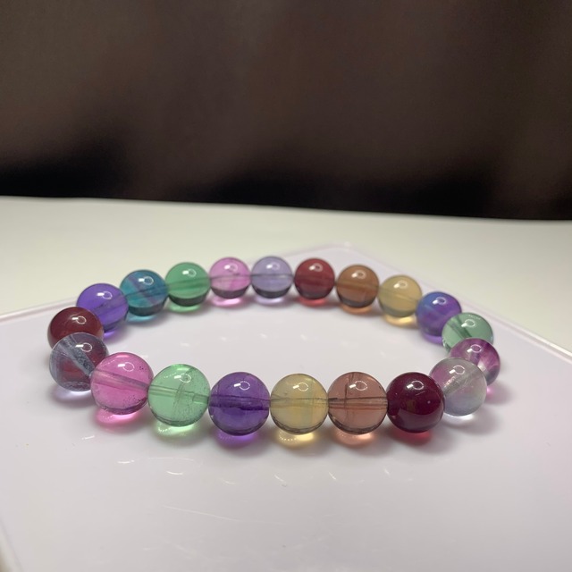 A24.限定品✩極✩レアカラー♪マルチカラーフローライトブレスレット