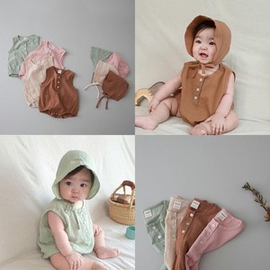 【夏作】帽子付きノーカラーオールインワン