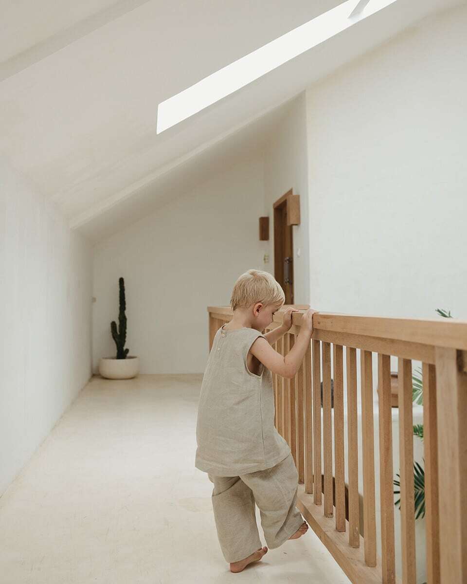 son and daughter】Koa Linen Sets - Black | RIRIBELL