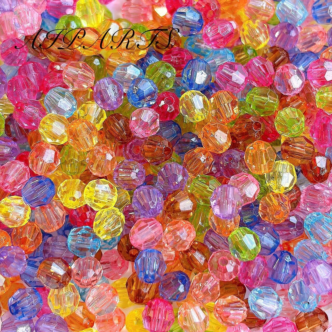 アクリルビーズ 6mm 多面カット 多角 ハンドメイド資材 ハンドメイド