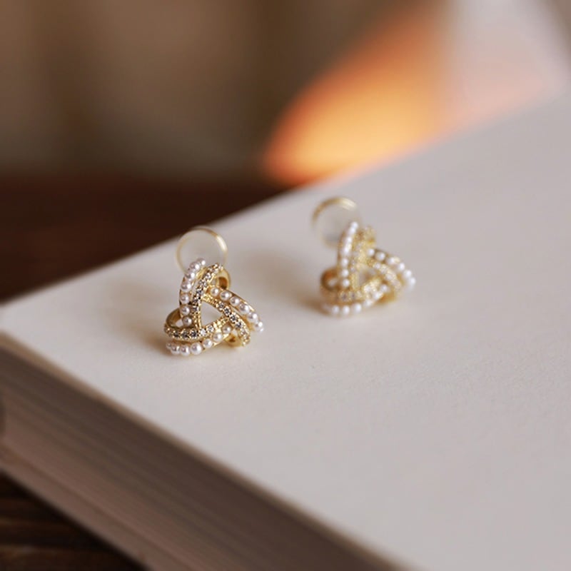 ピンクリボンパール ビジューピアス：649 | jmavie