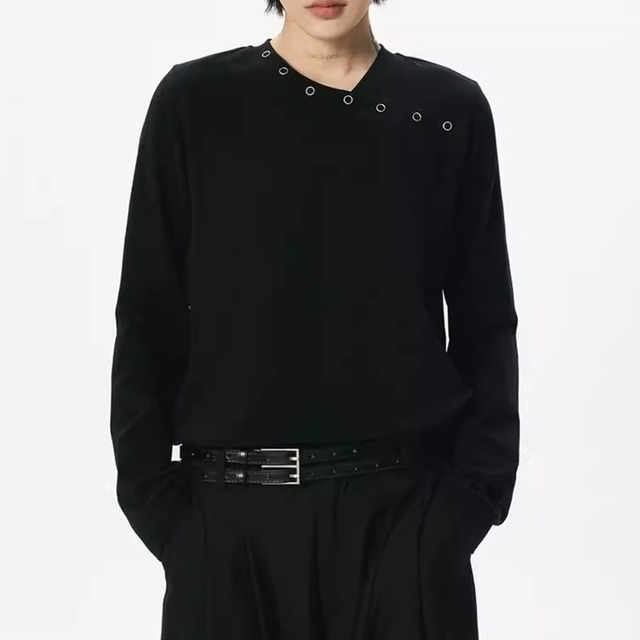 アシンメトリーネック 長袖 カットソー 1color MTO0536