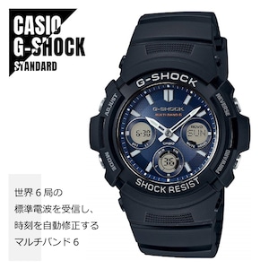 CASIO カシオ G-SHOCK Gショック 電波 マルチバンド6 タフソーラー AWG-M100SB-2A ネイビー×ブラック 海外モデル 腕時計