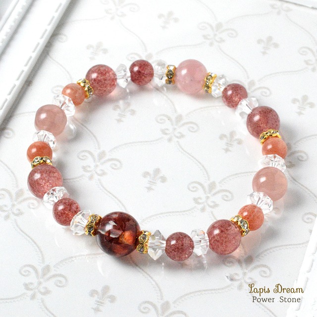 感情の奥をやさしく整えるお守り | オーロラクォーツ、ディープローズクォーツのパワーストーン ブレスレット