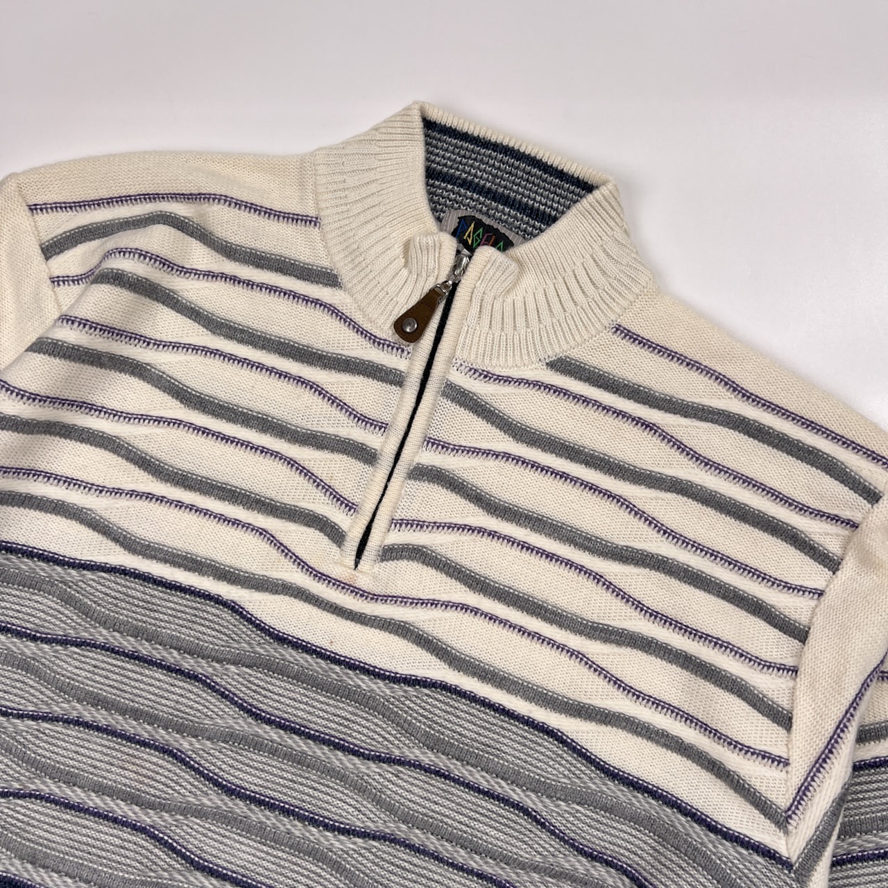 PAGELO パジェロ 立体編み 3D ニットセーター ハイネック ハーフジップ サイズ L /メンズ/アンジェロ/日本製