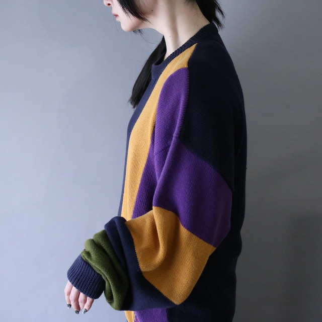 "TOMMY HILFIGER" good coloring over silhouette cotton sweater
