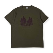 Columbia コロンビア キャンプ柄 半袖 Tシャツ カットソー L/カーキ メンズ