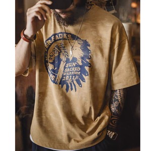 American retro old loose short-sleeved T-shirt(VE295)