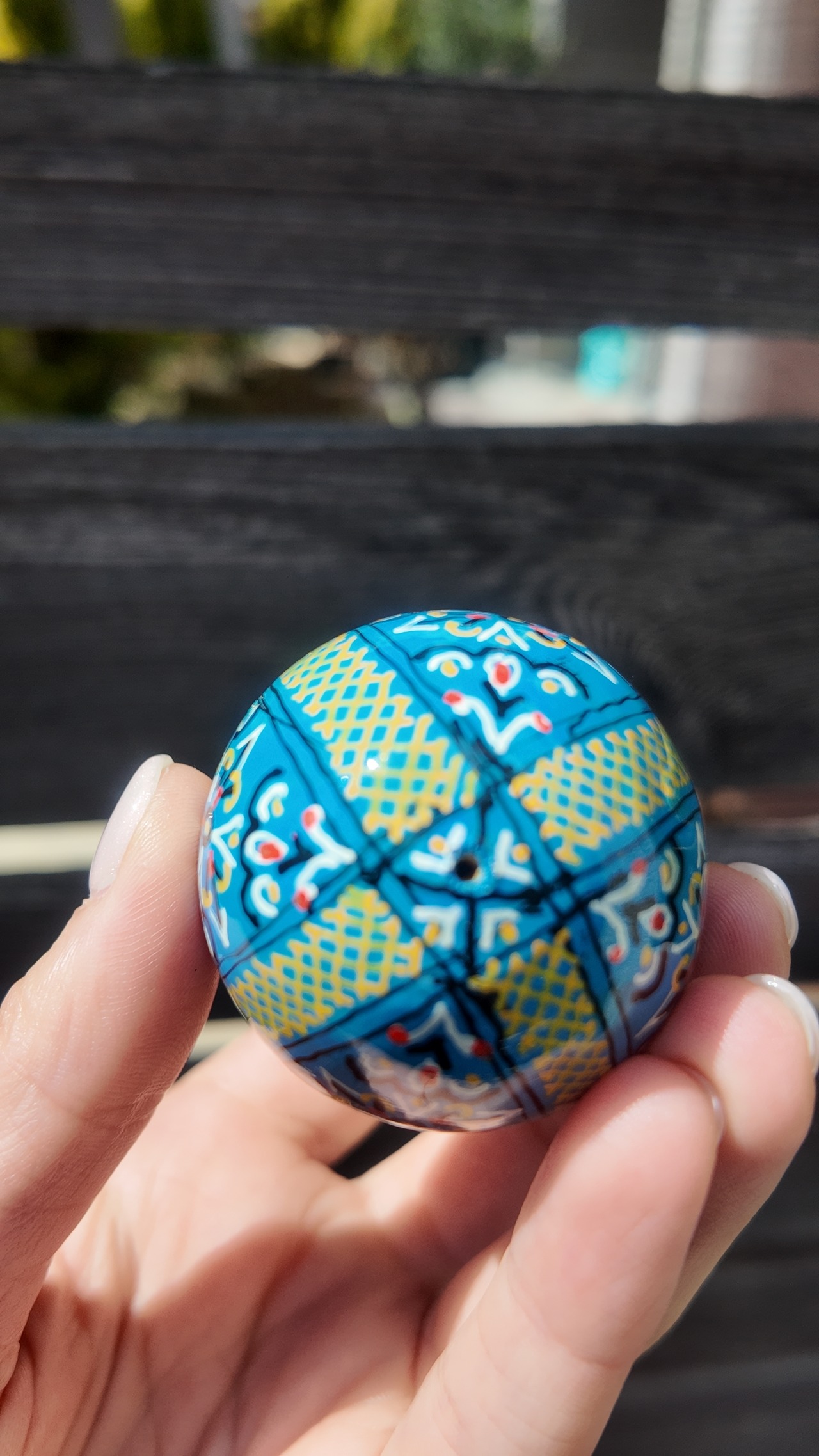 装飾用木製プィサンカ（イースターエッグ）with stand　コロミヤモデル - 9