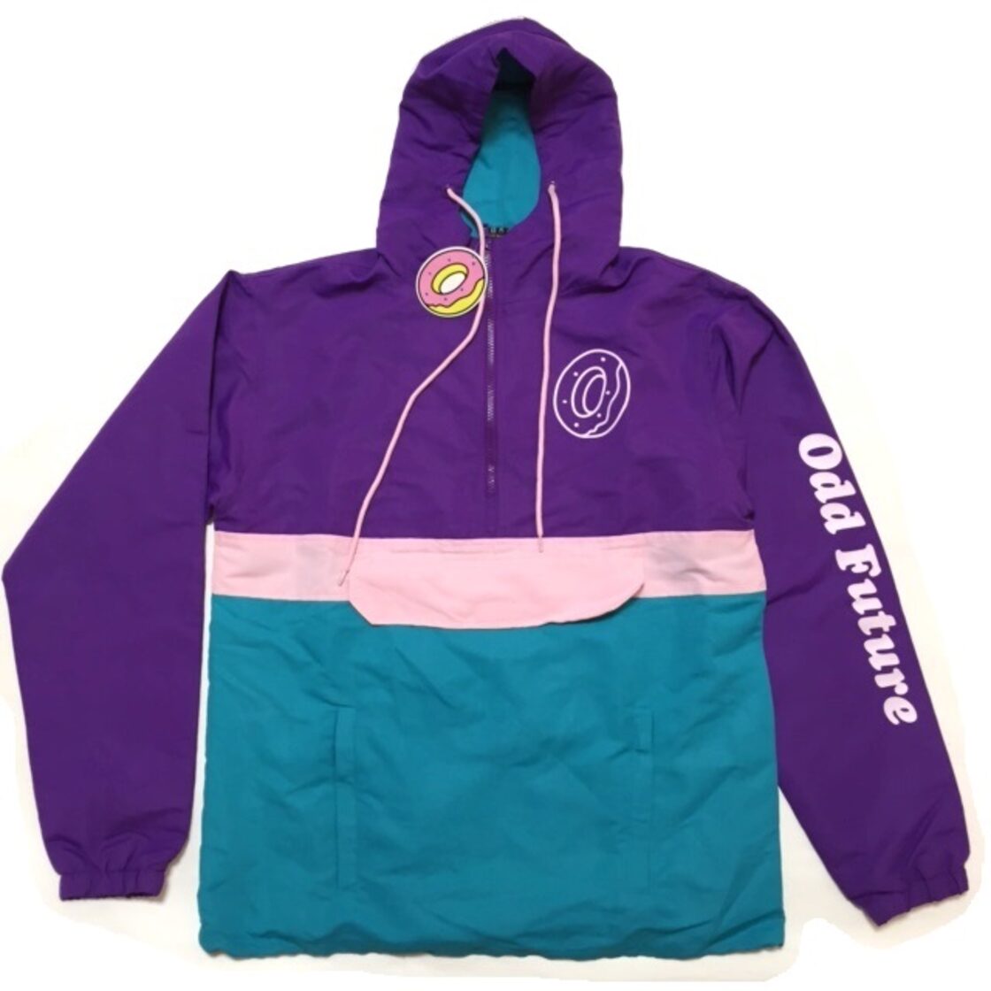 ODD FUTURE DONUT PURPLE, TEAL, & PINK ANORAK JACKET (オッド 