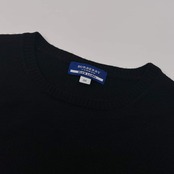 90s BURBERRY BLUE LABEL バーバリー ブルーレーベル 半袖 ウール ニット セーター 38/ブラック レディース