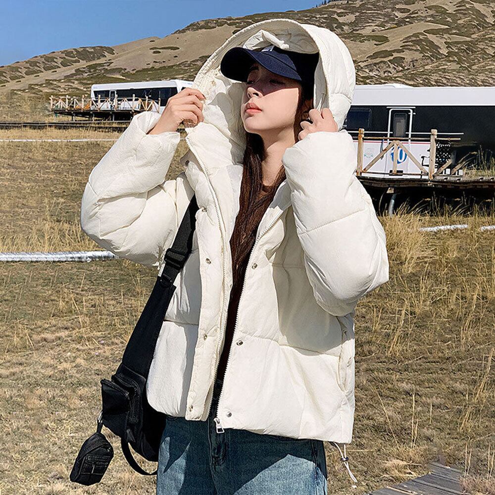 ダウン ジャケット レディース フード付き 中綿 ショート丈 ブルゾン 秋冬 韓国 おしゃれ 大人 かわいい カジュアル 防寒 保温 防風 通勤 通学 大人可愛い 大人女子