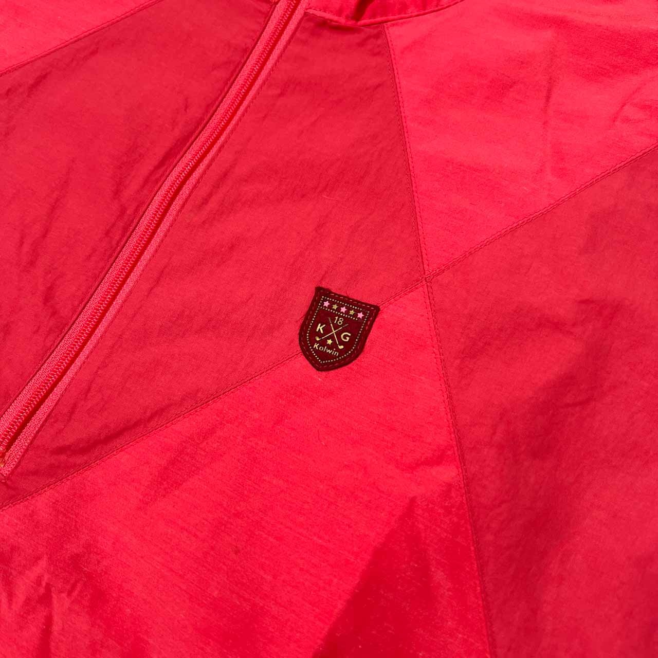 Kolwin コルウィン アーガイル柄 ハーフジップ 半袖 ウインドブレーカー ジャケット サイズ L /レディース/ピンク系/ゴルフ