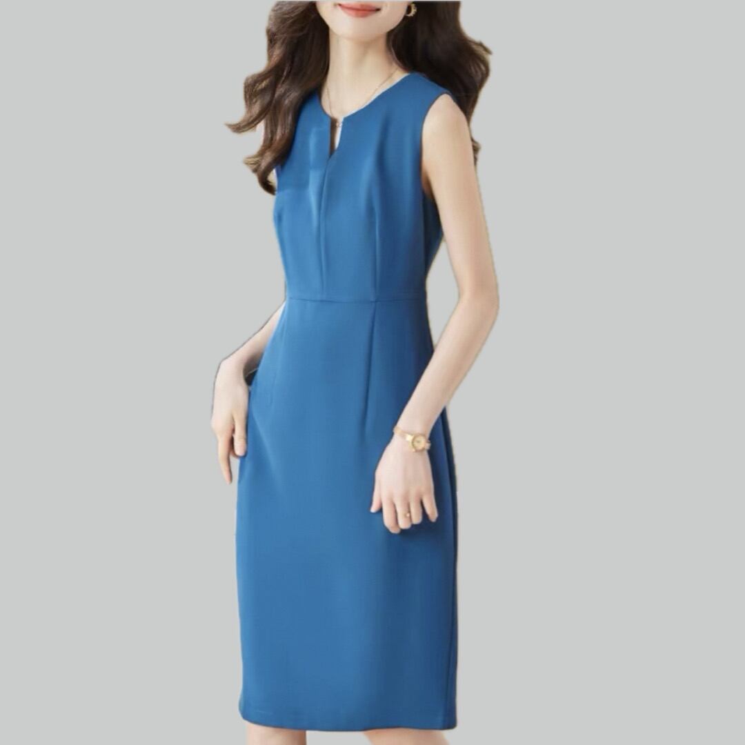 V neck tight style sleeveless dress 00092