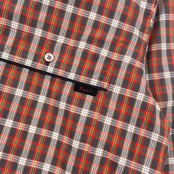 Papas パパス チェック 長袖シャツ L/レッド×グレー系 メンズ