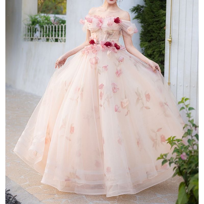 フラワーオーガンジードレス D1488 | 演奏会・ステージ・パーティー