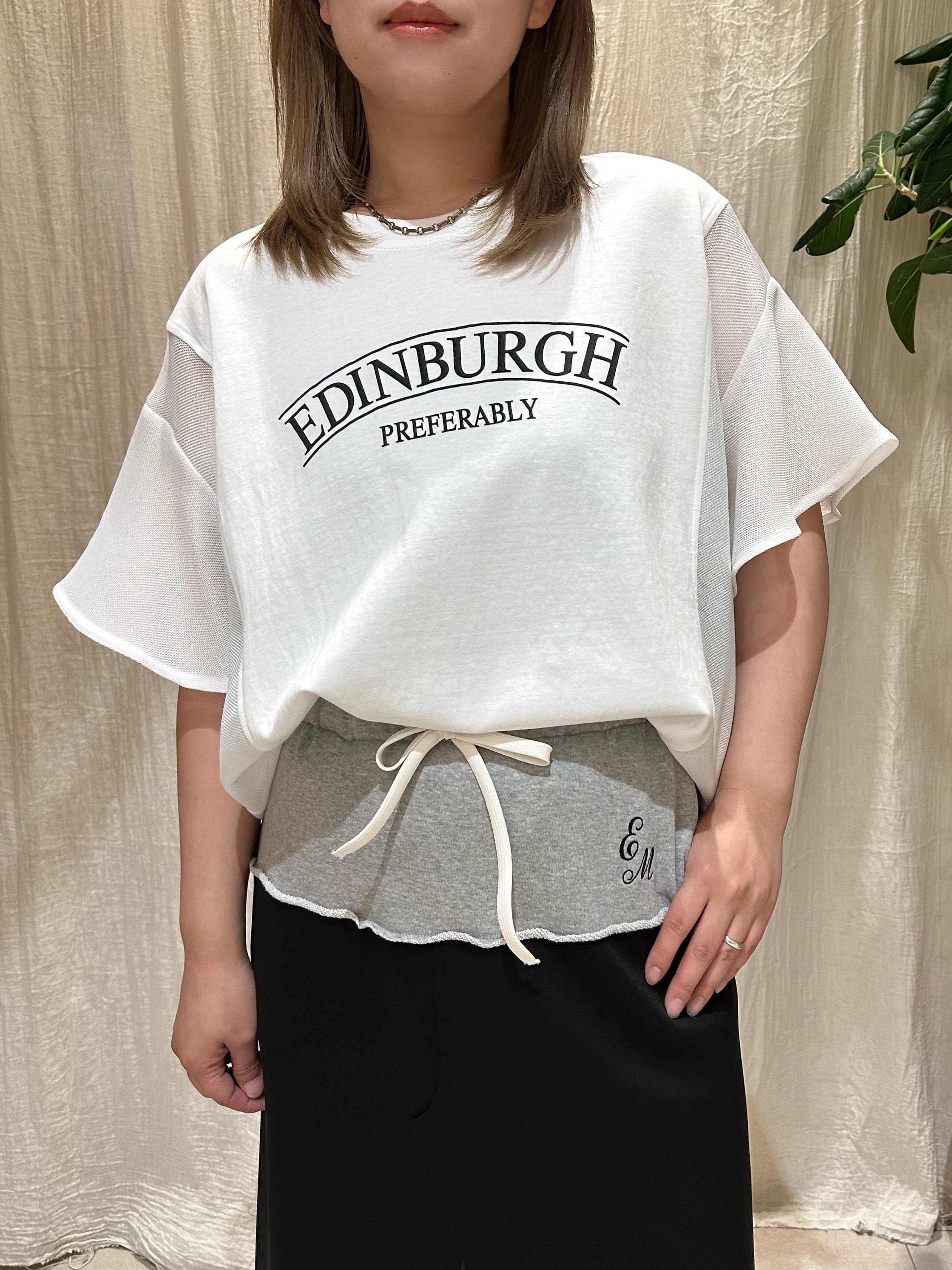 メッシュ切替ロゴTシャツ Pauline Bleu(ポリーヌブロー) | EARL