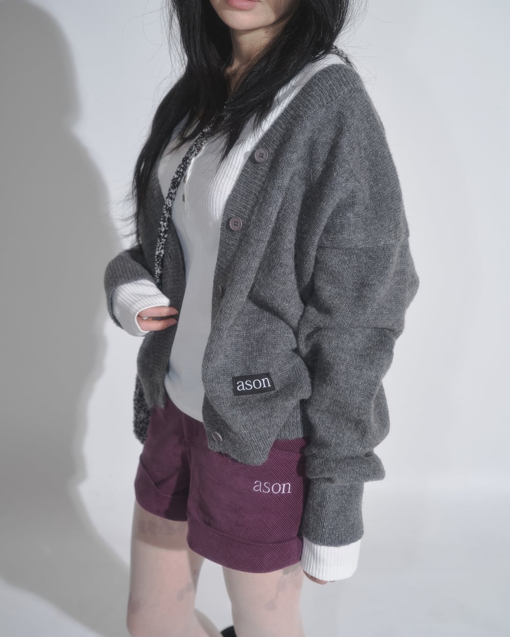 as”on] HAPPER CARDIGAN / GRAY 正規品 韓国ブランド 韓国通販 韓国