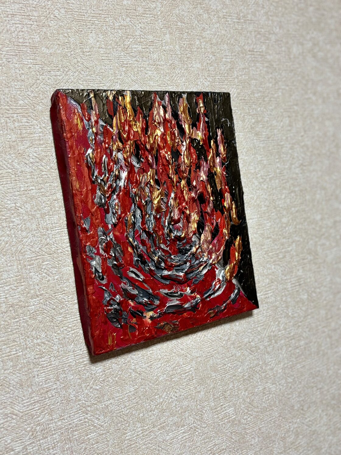 Conflict】葛藤 ハンドメイド テクスチャーアート 抽象画 アクリル画 