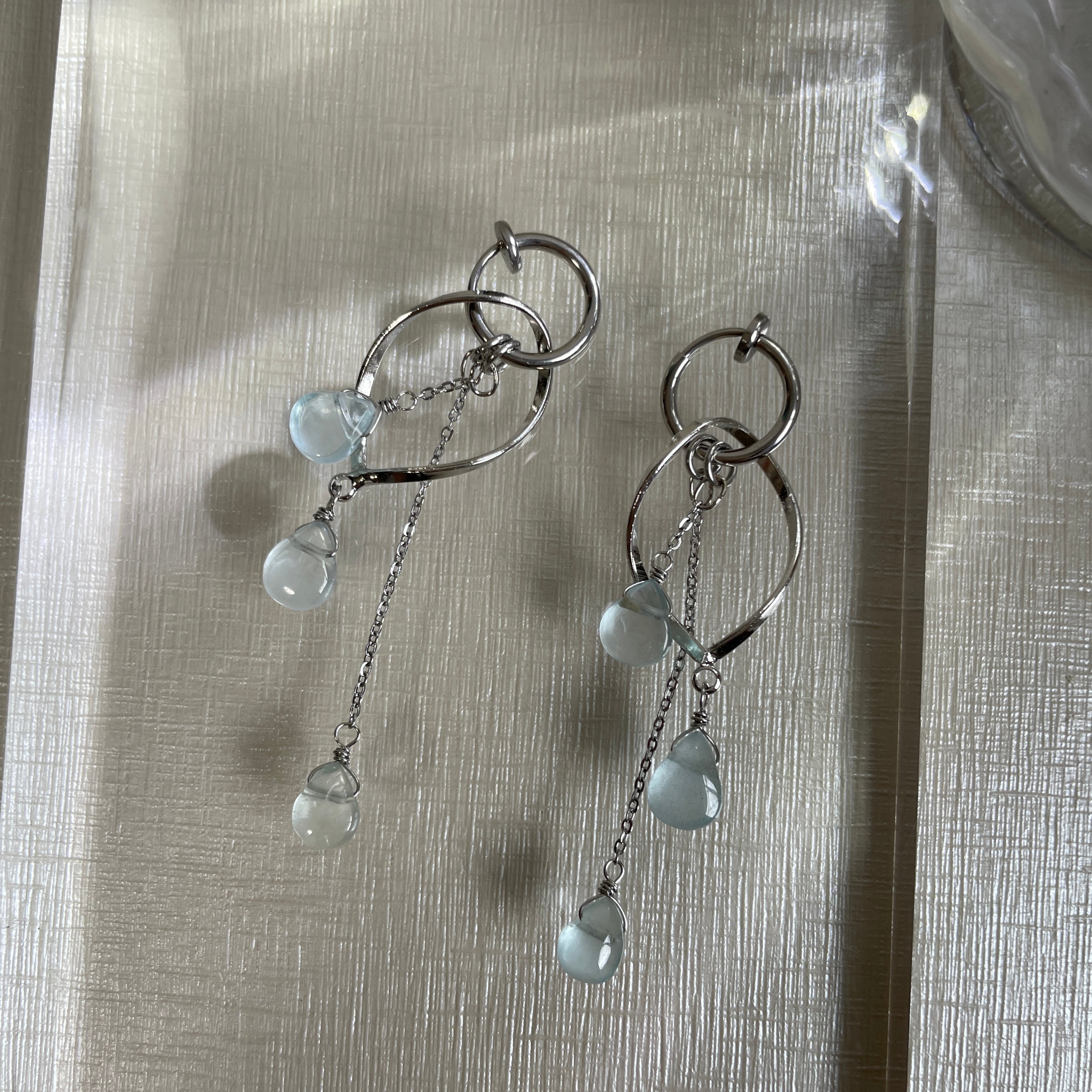 再販【 数量限定 】33. 揺れる 雨音 ／アクアマリン 長め ロング