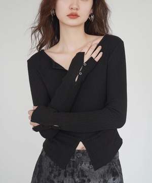 Vネックセーター◆ショート丈【t-10795】