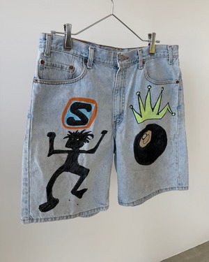 -Levi's- Vintage 90-00s W36 550 Paint Denim Shorts