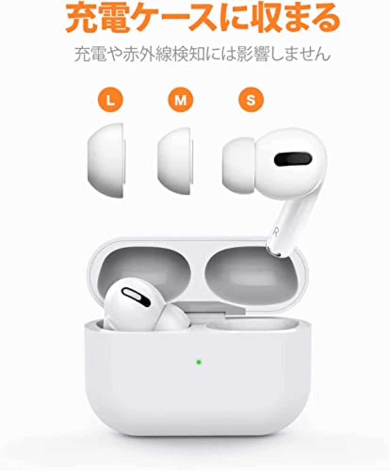 AMAPC for AirPods Pro イヤーピース AirPods Pro 2 シリコン イヤーチップ (SMLサイズ 3ペア) イヤーチップ 交換用 体熱活性化メモリーフォーム外部ノイズ低減 音質向上 遮音性 ソフト 滑り止め 柔らかい 脱落防止 ホワイト