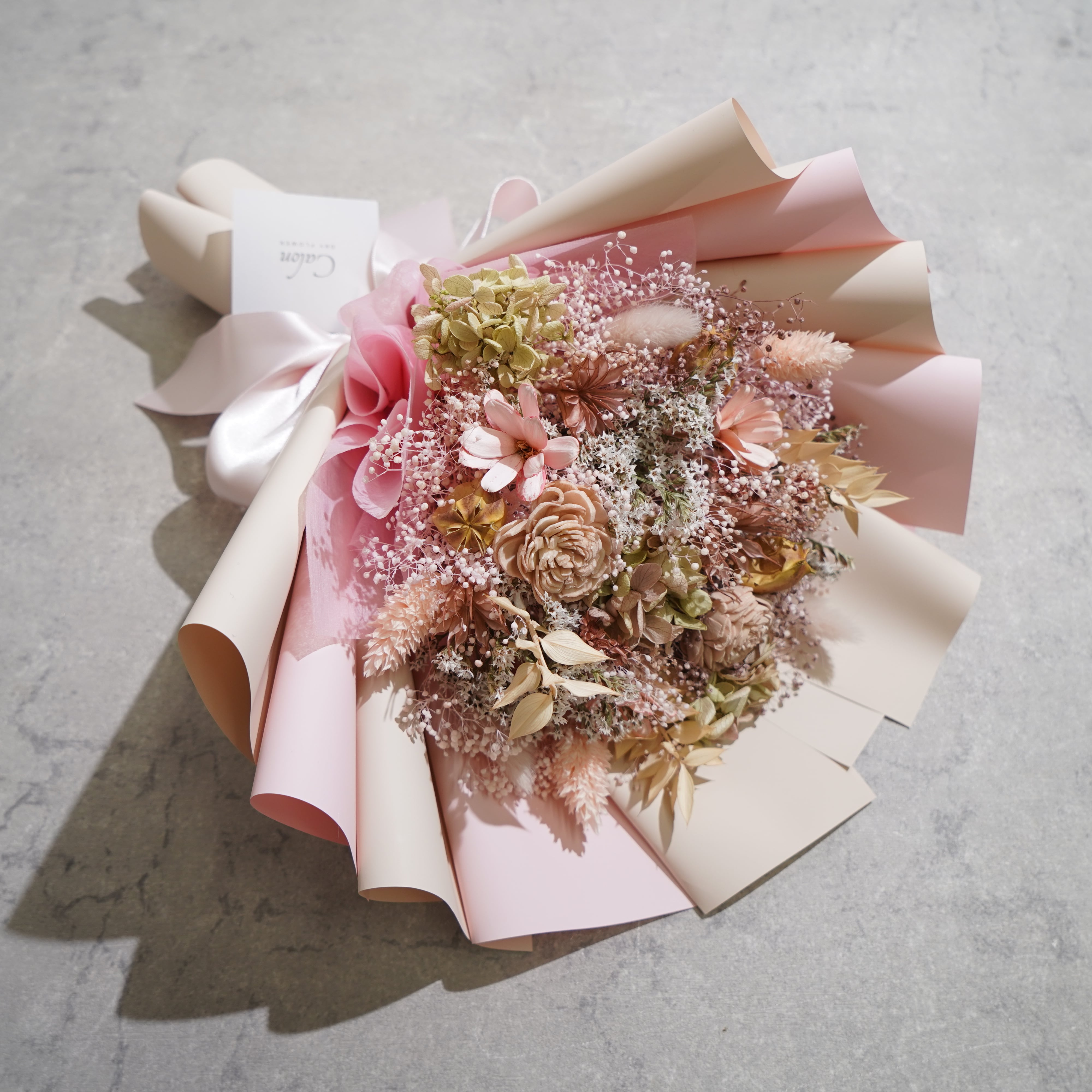 ドライフラワーの花束 Mサイズ ライトピンク M-541≪限定1点