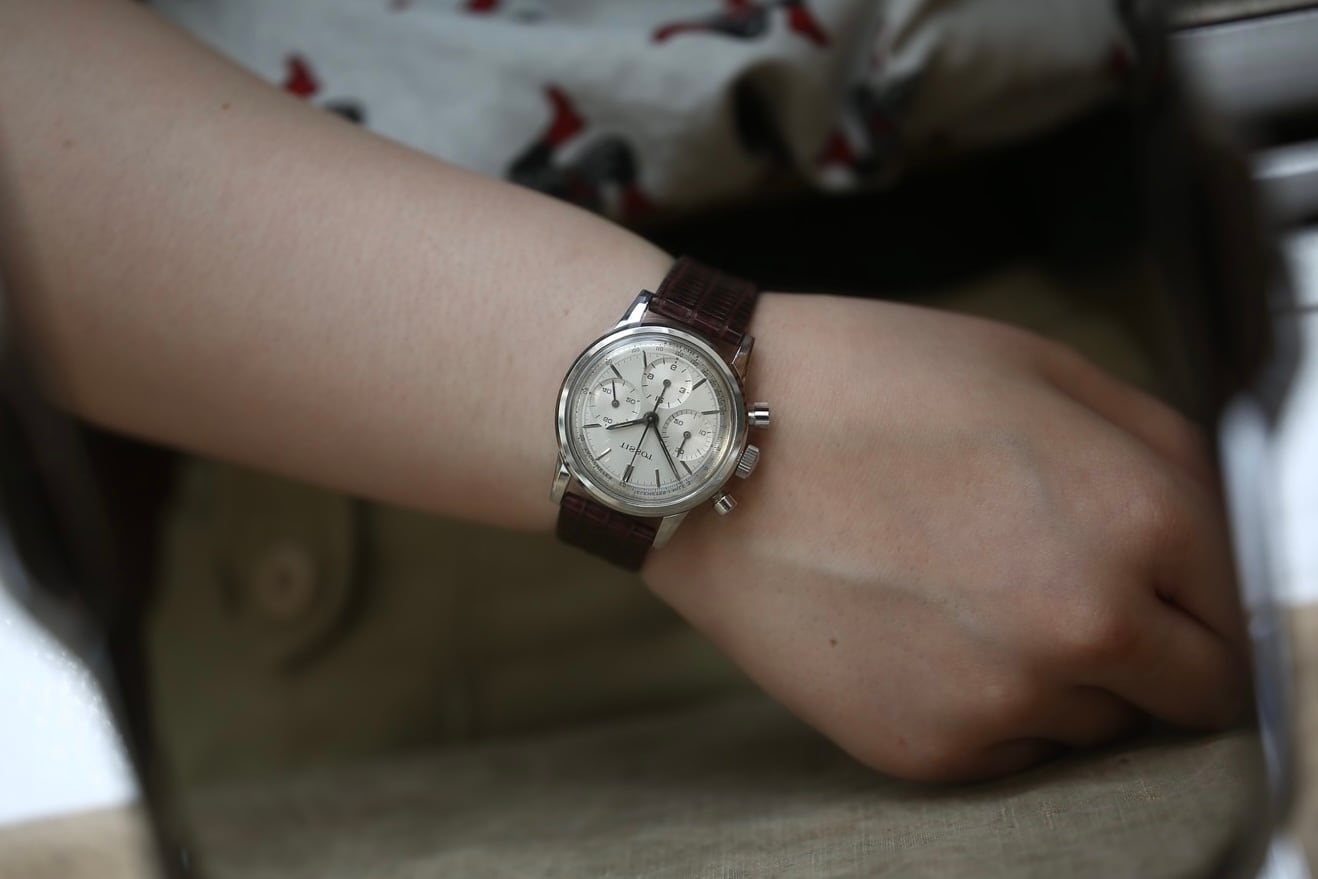 TISSOT】 1960年代製 ティソ クロノグラフ ホワイトダイヤル テレ