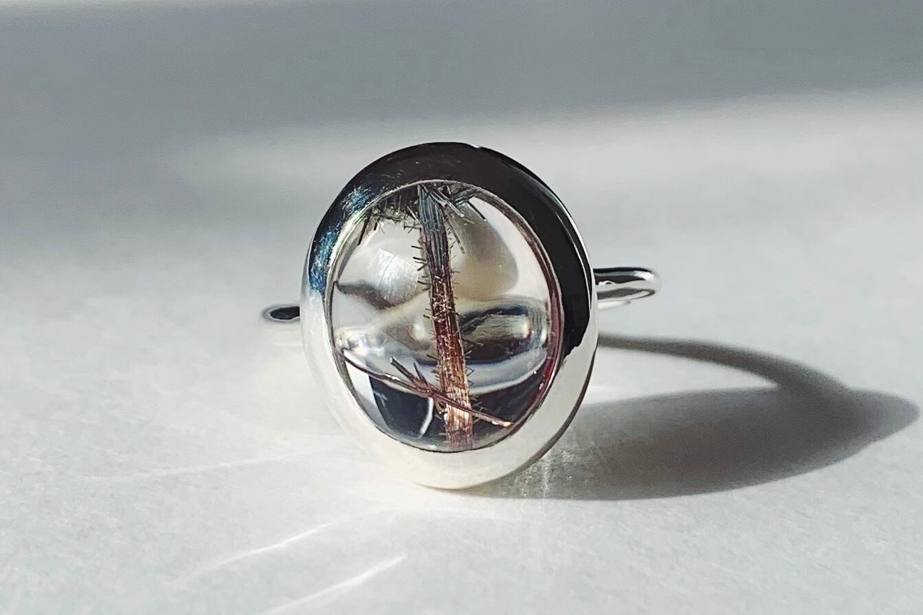 扉 シルバールチルインクォーツ リング silver no,288