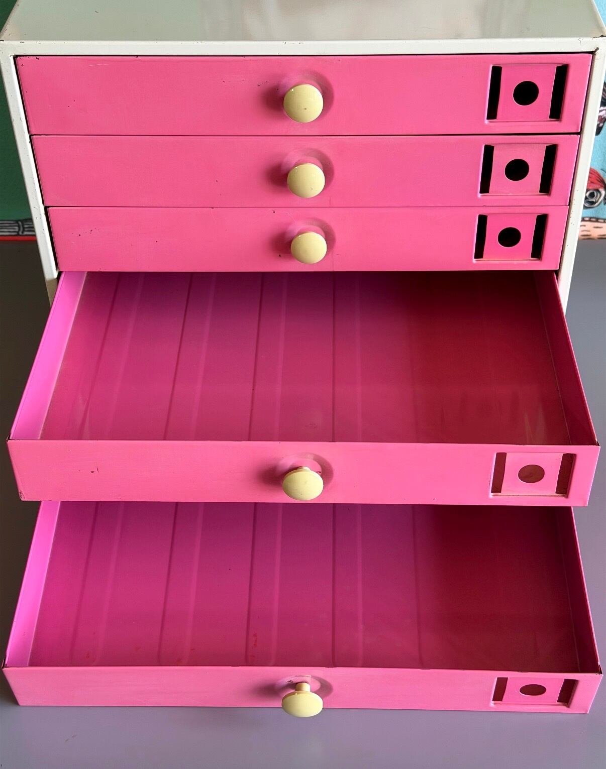 レトロポップ 希少 レターケース スチールキャビネット 引き出し 脚