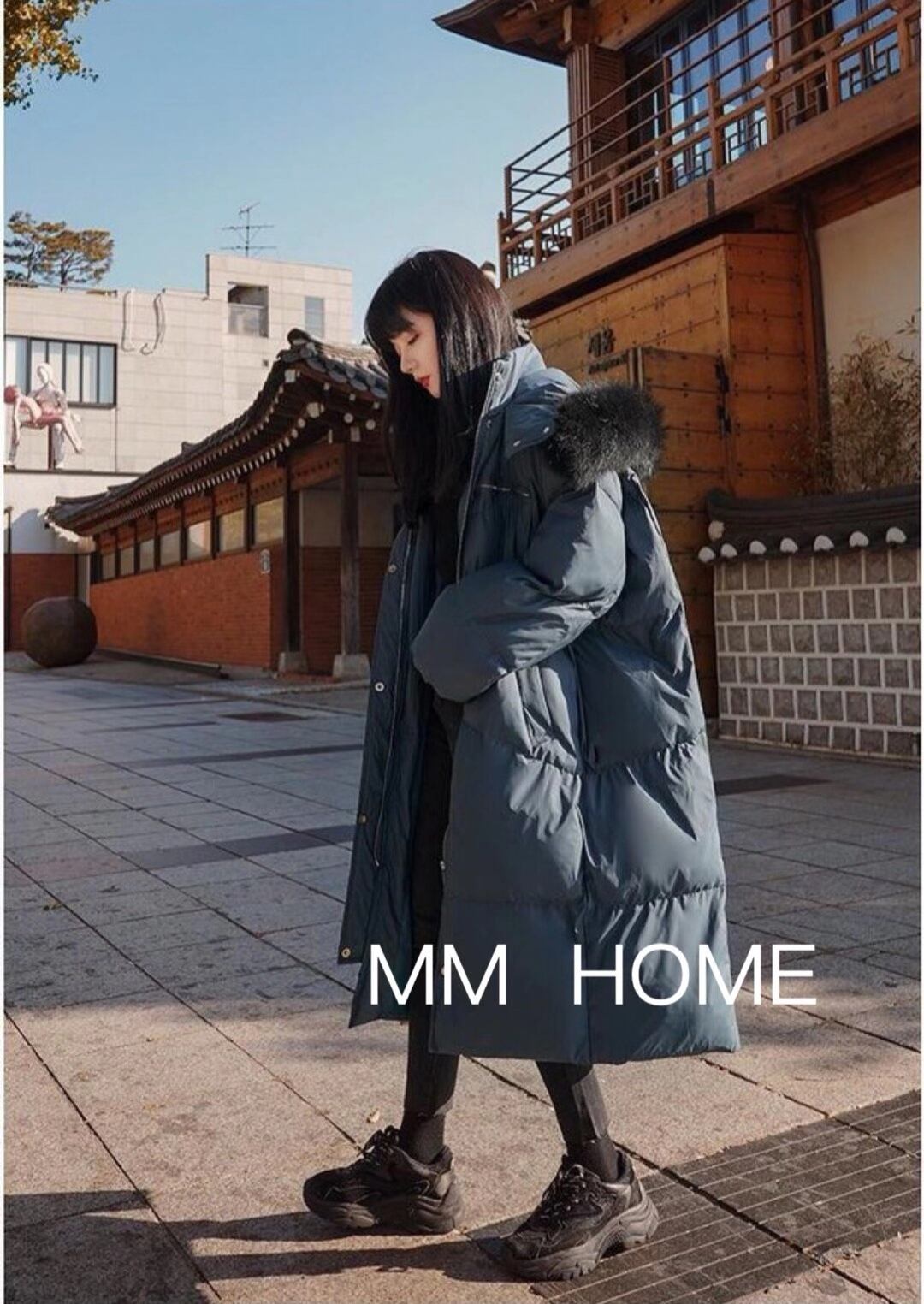 ボリュームファー付き　中綿ジップアップコート　AJ42441-6689　