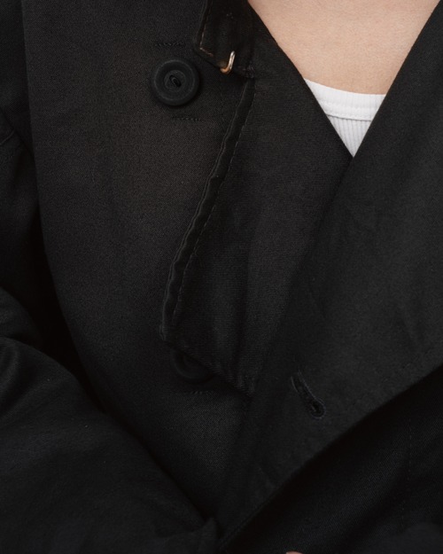 [60-70's] "Europe Vintage" Black Double Breasted Work Jacket