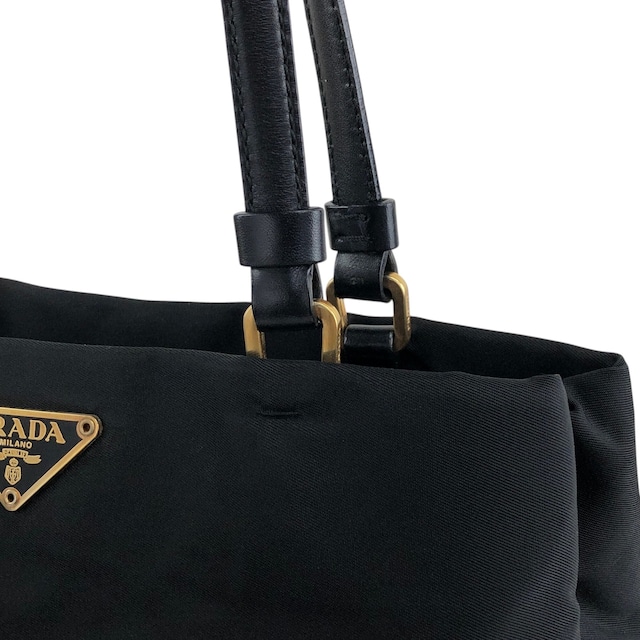PRADA プラダ トートバッグ ブラック トライアングルロゴ ナイロン vintage ヴィンテージ オールド i7j56x