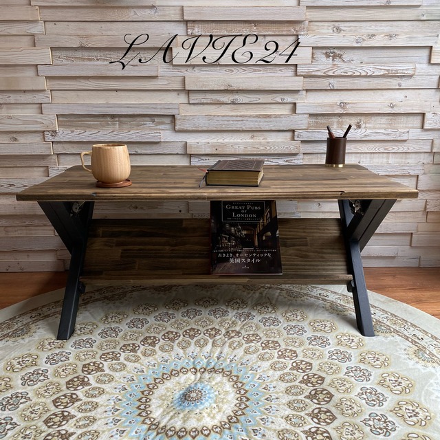 折り畳み デザイン クロスレッグ ローテーブル A-2 家 キャンプ 用品 アウトドア  ティッシュ リモコンすっきり