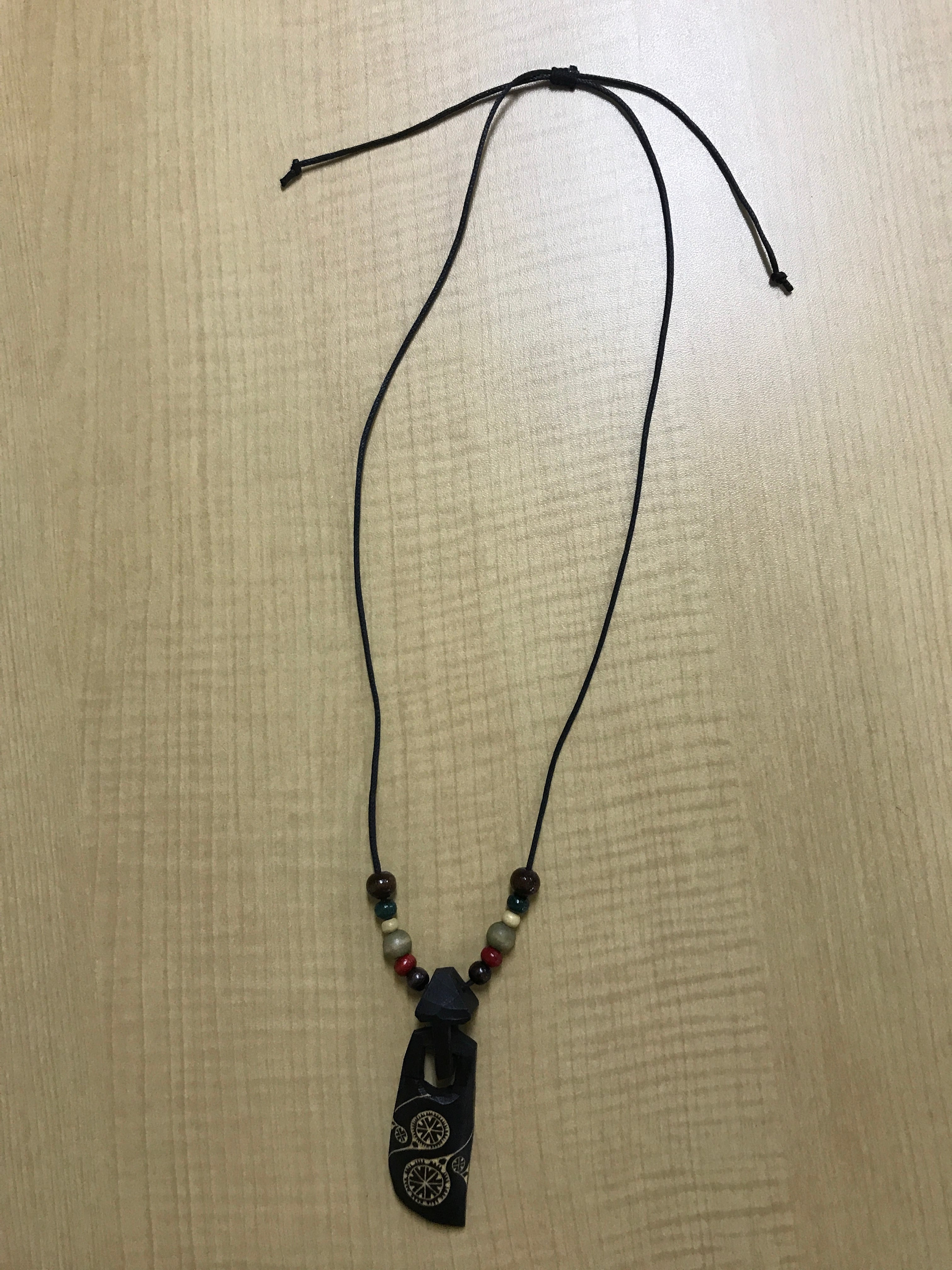 木彫りペンダント Wood carving pendant 【さっぽろアイヌクラフト