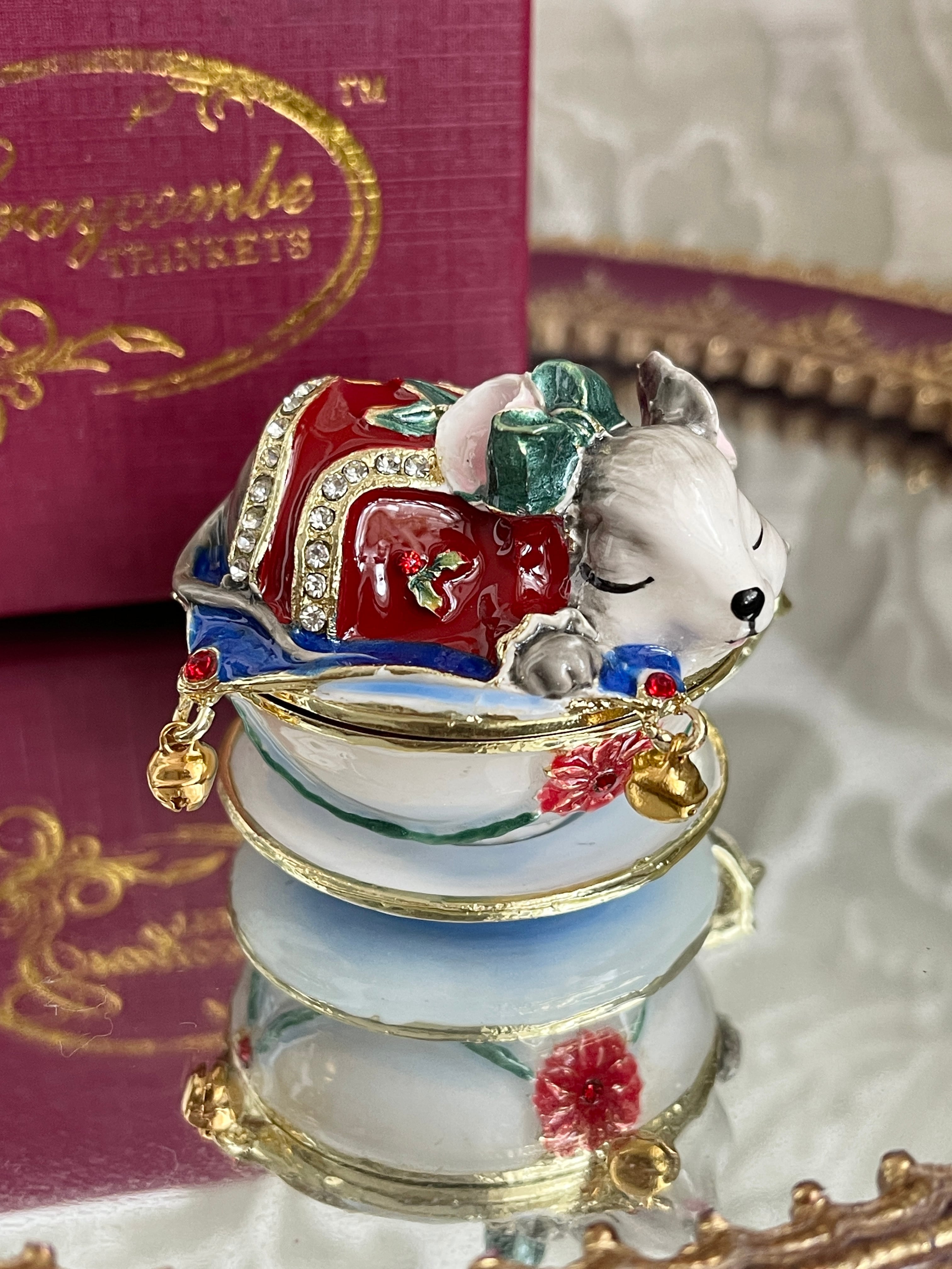 ◇眠りねずみ◇ティーカップ◇エナメルBOX◇Trinket トリンケット