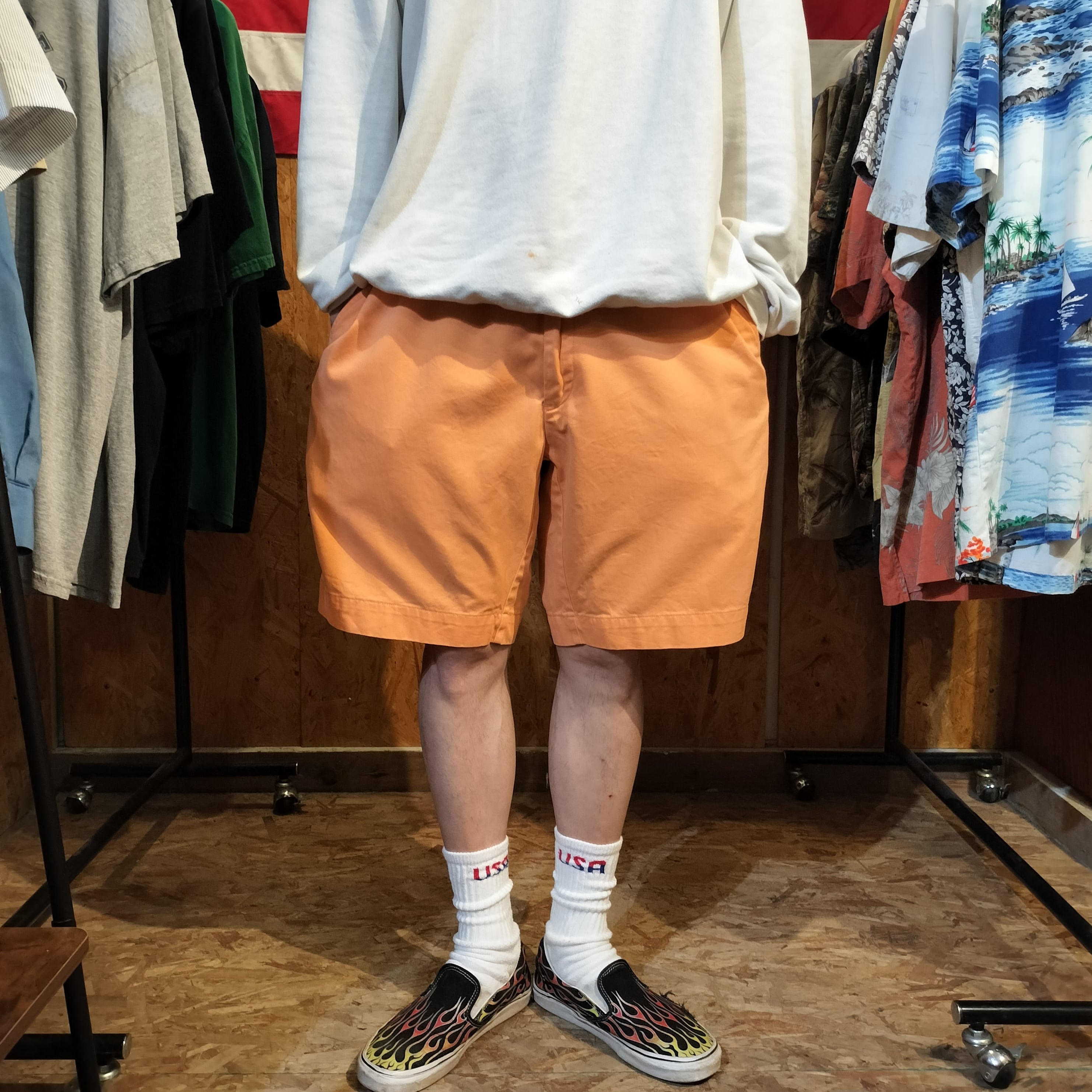Used ショートパンツ◆w38 POLO RALPH LAUREN オレンジ チノショーツ◆USA古着 ヴィンテージ