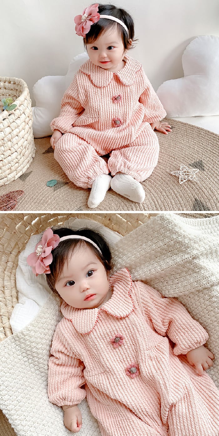 ロンパース・カバーオール ken ロンパース ベビー 女の子 カバーオール 長袖 赤ちゃん ベビー服 綿