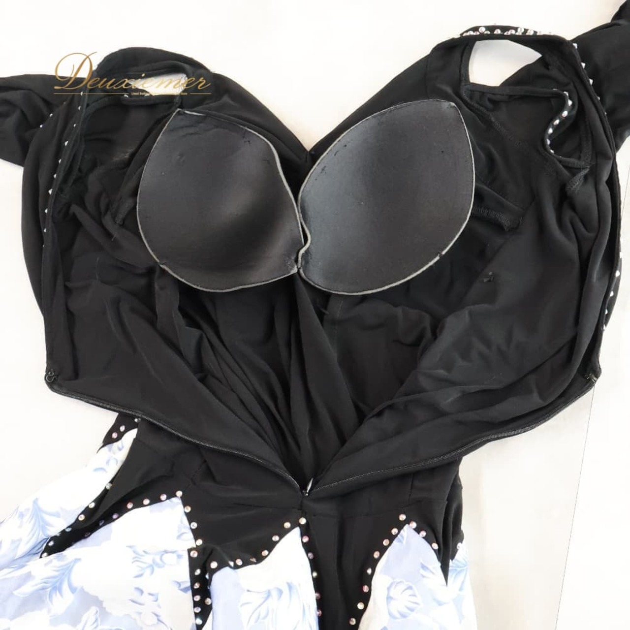 社交ダンス 衣装 スタンダードドレス ワンピース ドレス ブラック系 ホワイト系 ブルー系 青 白 水色 黒 レース 花柄 フリル ダンス パーティ 発表会 軽い レディース フレア フラワー 舞台衣装 発表会用 ダンスパーティー