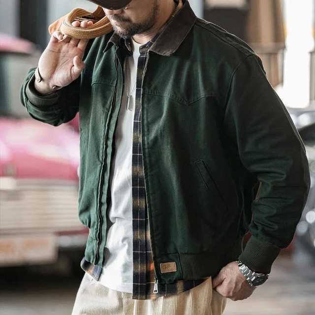 Retro Canvas Ribbed Hem Cuffs Jacket / レトロ キャンバス リブ ヘム カフ ジャケット