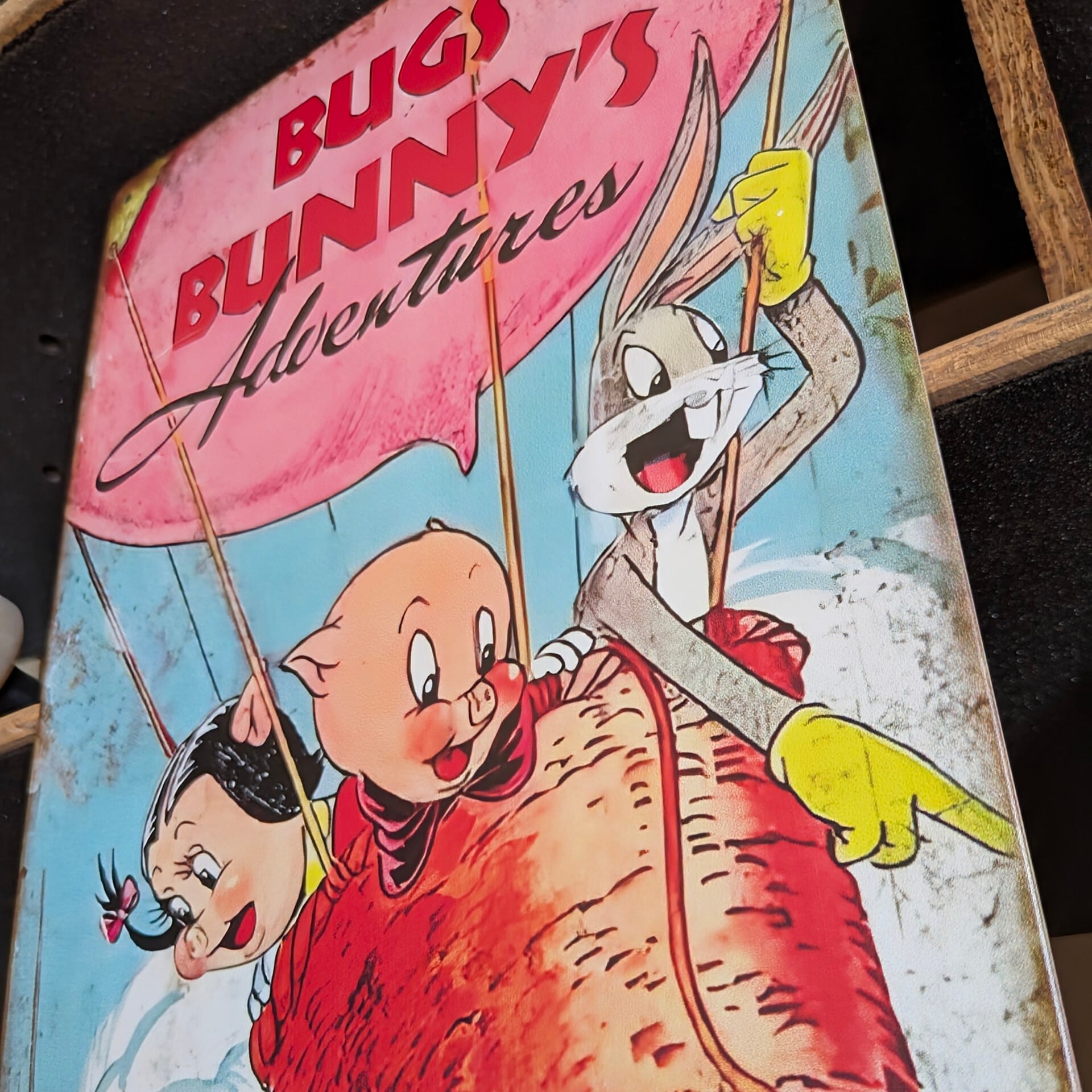 ♧送料無料!ちょうどいいブリキ看板【 Looney Tunes ( ルーニー・テューンズ ) )】バッグス・バニー / METAL SIGN / メタルサイン / ブリキ看板 / サインボード / ビンテージ加工 〚アメリカン雑貨 アメトイ〛