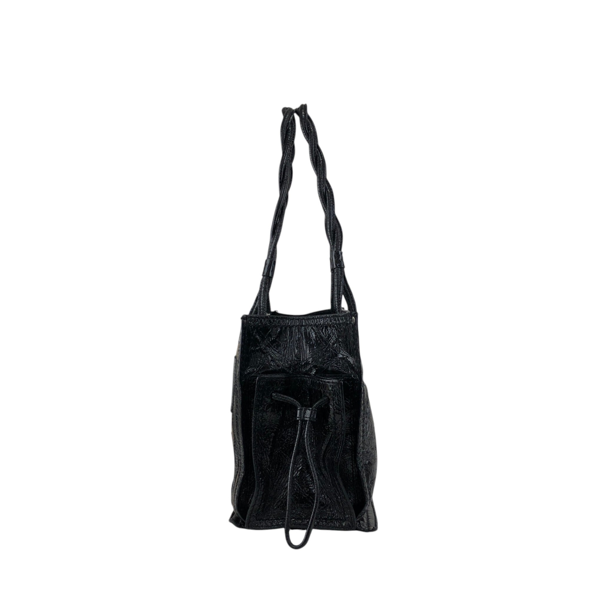 LOEWE ロエベ ハンドバッグ ブラック アナグラム エナメル トート