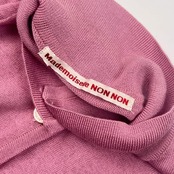 Mademoiselle NON NON マドモアゼルノンノン リボン 前開き 半袖 ニット ワンピース M/ピンク レディース