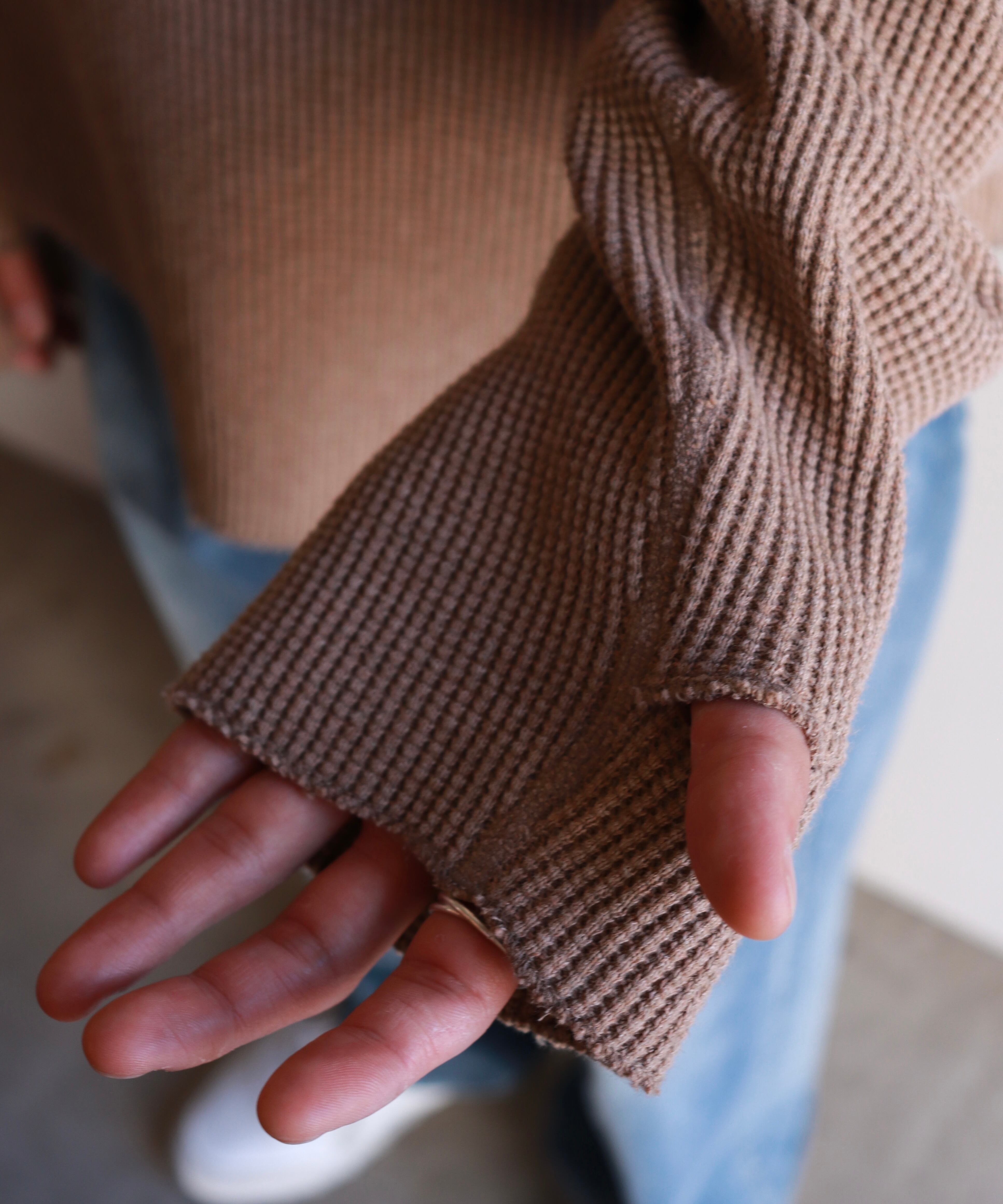 UNUSED / US2523 LONG SLEEVE WAFFLE T-SHIRT (BEIGE) | AfterSchool