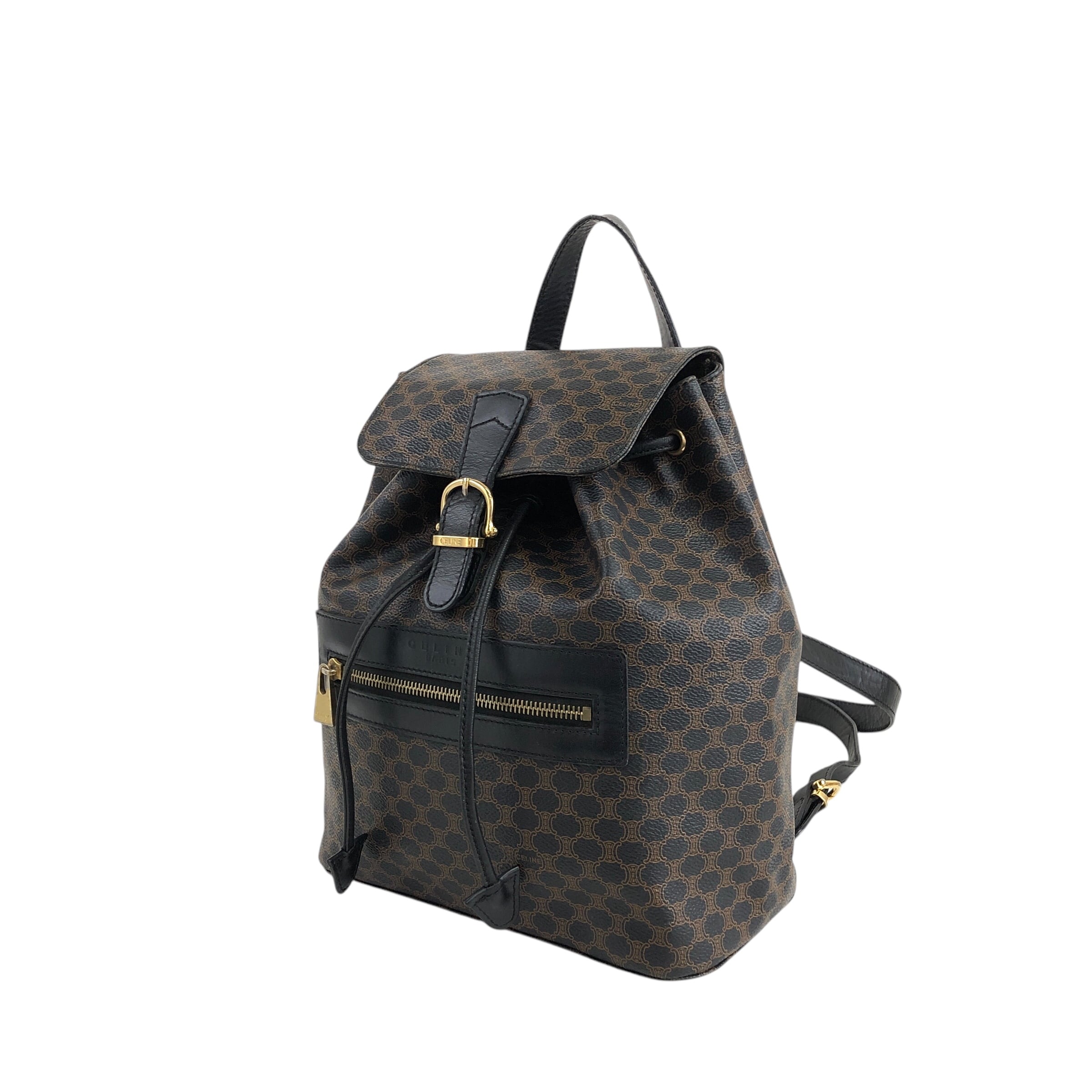 CELINE セリーヌ マカダム バックパック ブラック PVCレザー リュック