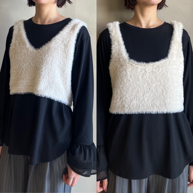 【 NUS 】2wayシャギーニットビスチェ