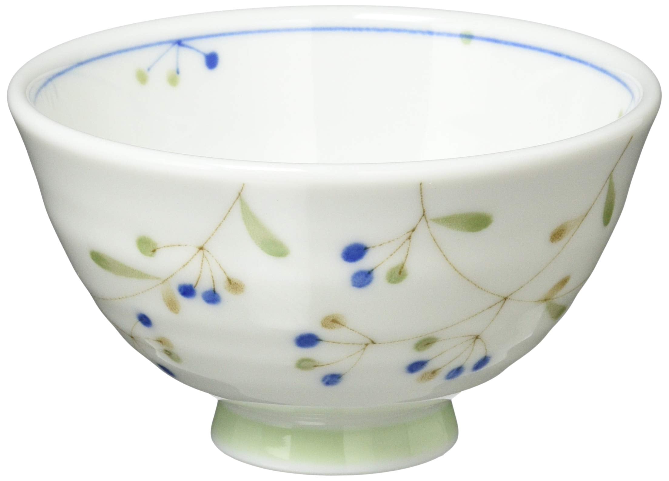 【新着特価】美濃焼 軽量 飯碗 お茶碗 約11cm 電子レンジ 食洗機対応 木の実 青 133-61211