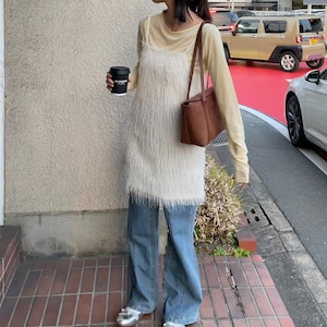 フリンジキャミワンピース【アイボリー】/